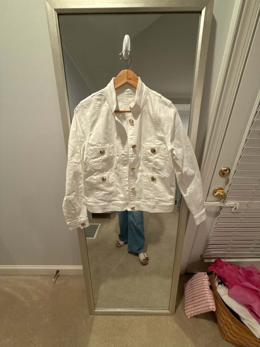 Lilly Pulitzer Shepa Denim Jacket Resort White Size M